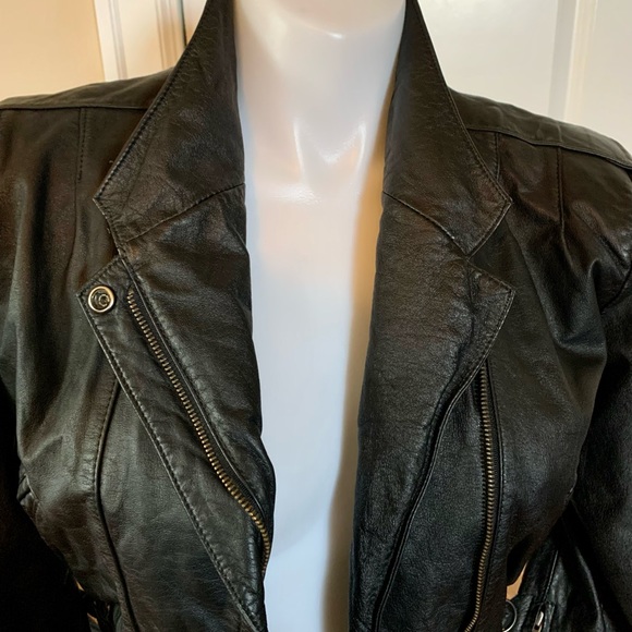 SALE- EX CONDITION SUPER CHIC FIDELITY LEATHER MOTO JACKET.💞 - Picture 7 of 13